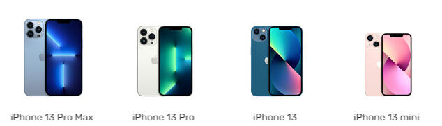 iPhone 13 Pro Max, iPhone 13 Pro, iPhone 13, iPhone 13 mini...